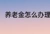 养老金怎么办理 养老金办理的方法