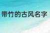 带竹的古风名字 带竹的古风名字精选
