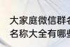 大家庭微信群名称大全 大家庭微信群名称大全有哪些