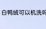 白鸭绒可以机洗吗 白鸭绒能不能机洗
