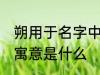 朔用于名字中寓意好吗 朔用于名字中寓意是什么